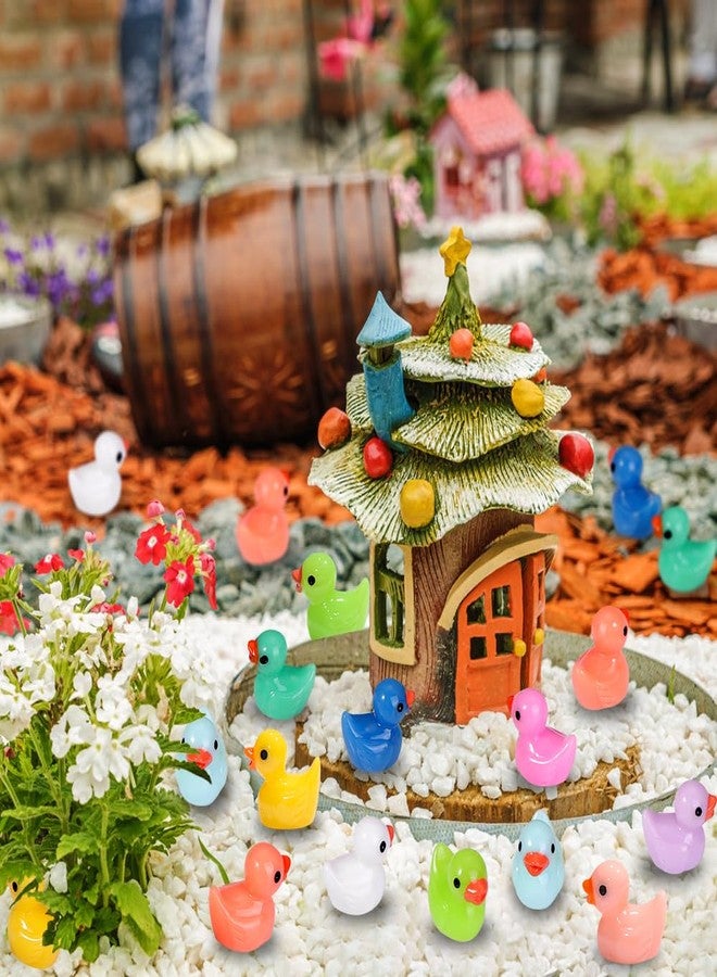 DULEFUN 200pcs Tiny Ducks 10 Colors Little Duck Figures Mini Resin Ducks Plastic Small Miniature Ducks Bulk for Dollhouse Decor Micro Fairy Garden Landscape Aquarium Tiny Toys - Image 4